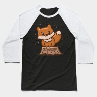 "Oh For Fox Sake" Snarky Kawaii Fox Pun Baseball T-Shirt